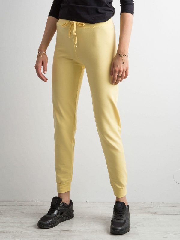 Wholesale Light yellow sweatpants with tracksuits