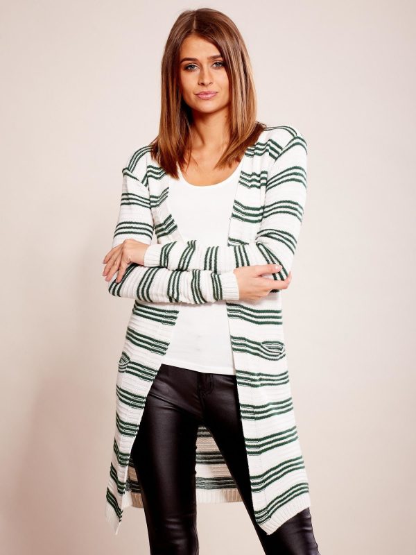 Wholesale Ecru open stripe sweater