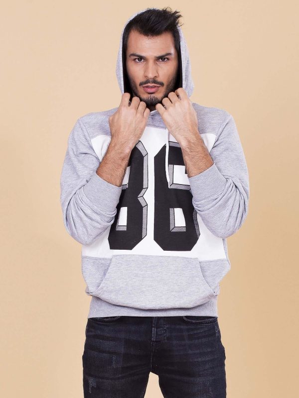 Wholesale Grey men's sweatshirt with print