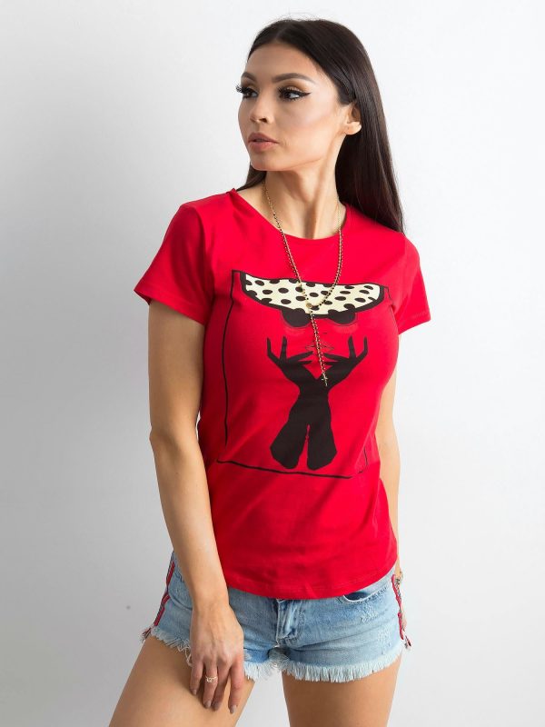 Wholesale T-shirt with print red