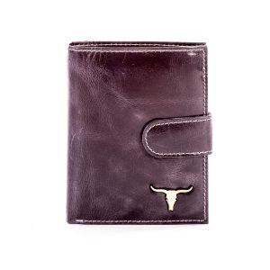 Wholesale Black leather wallet with shading and snap closure