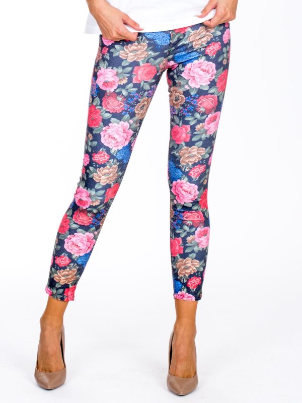 Wholesale Dark Grey Floral Pants