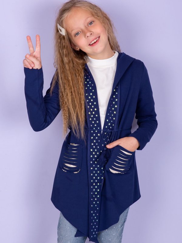 Wholesale Navy blue sweatshirt for girl