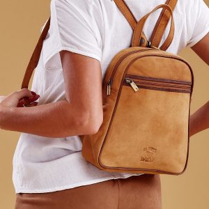 Wholesale Light Brown Leather Backpack