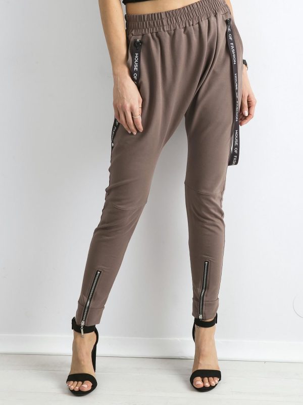 Wholesale BY O LA LA Brown sweatpants