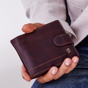 Wholesale Brown men's wallet with snap