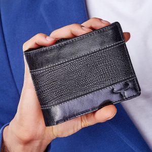 Wholesale Black wallet with horizontal embossed insert