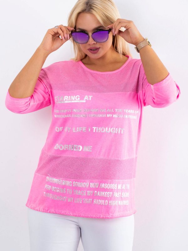 Wholesale Fluo pink tunic Merciful PLUS SIZE