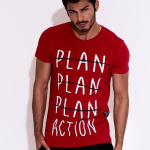 Wholesale Red t-shirt for men with motivational print