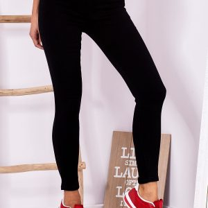 Wholesale Black jeggings with text tape