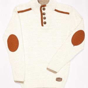 Wholesale Ecru sweater for boy with patches