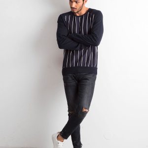 Wholesale Navy blue striped sweatshirt for men