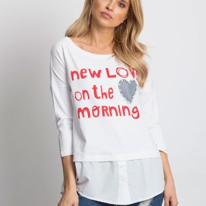 Wholesale White blouse with shirt and lettering