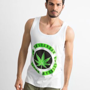 Wholesale Men's White Printed Top