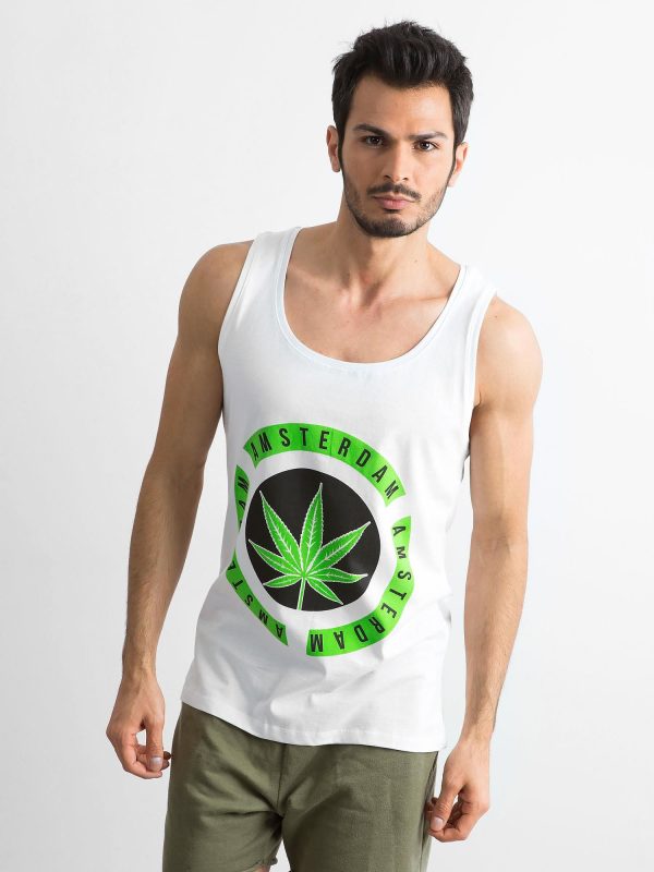 Wholesale Men's White Printed Top