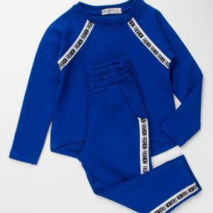 Wholesale Cobalt sweatshirt set for girl sweatshirt and pants