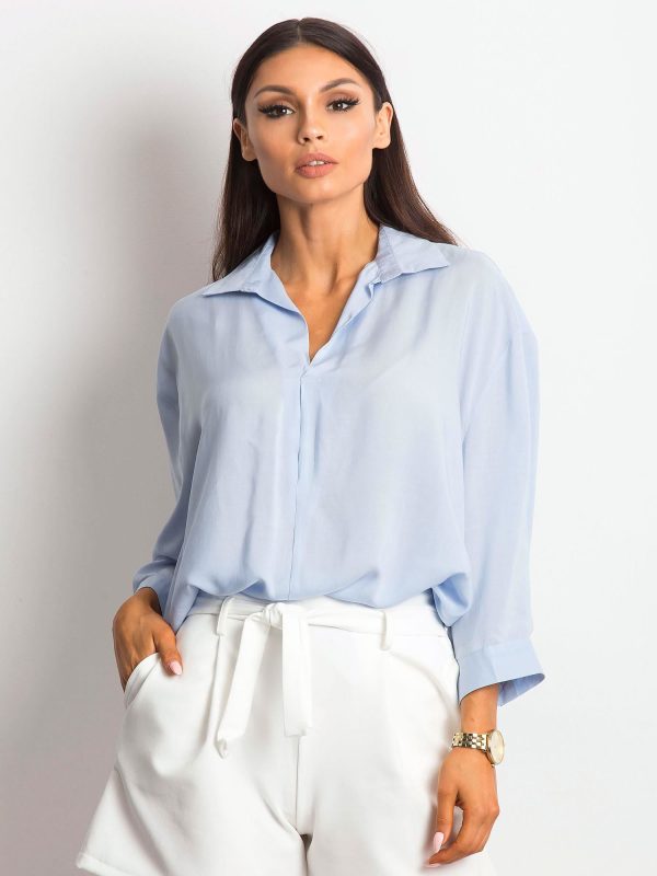 Wholesale Blue Casual Blouse