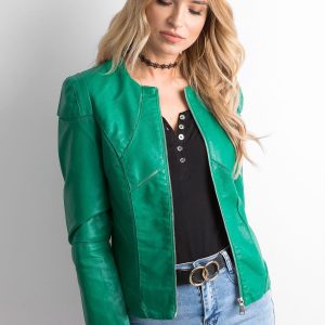 Wholesale Green women's jacket in imitation leather