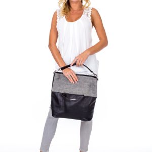 Wholesale Black bag with canvas insert