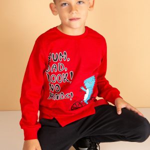 Wholesale Red blouse for boy with comic print