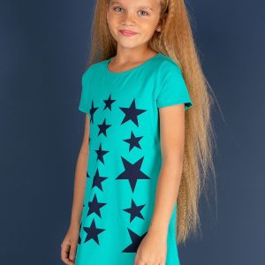 Wholesale Green dress for girl with stars