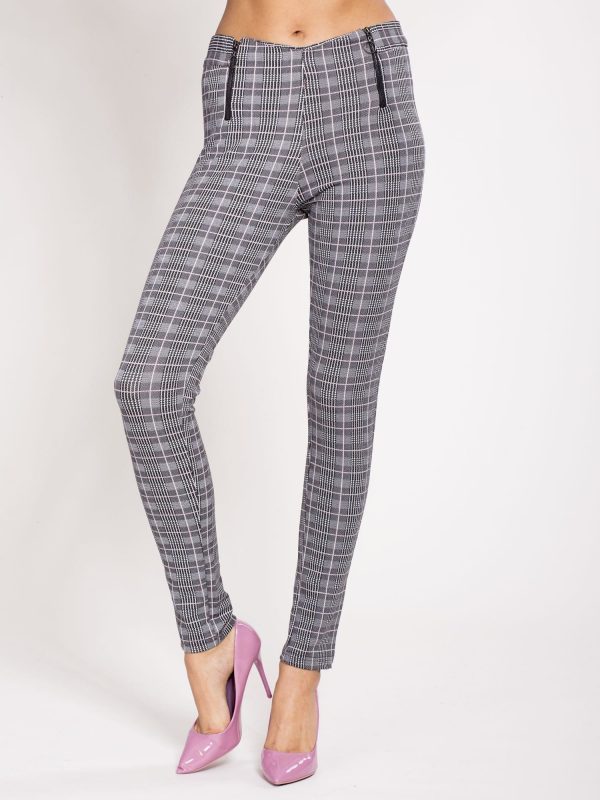 Wholesale Grey Checkered Women's Pants