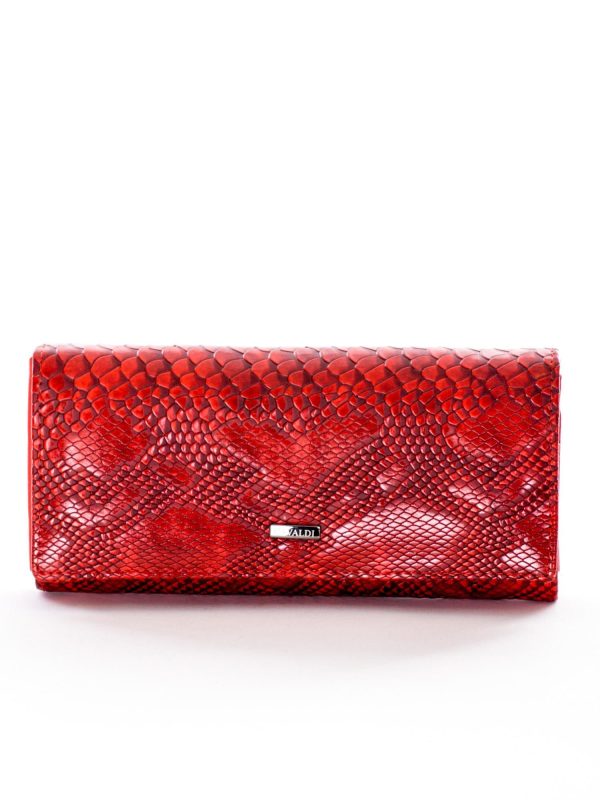 Wholesale Red wallet with crocodile leather motif