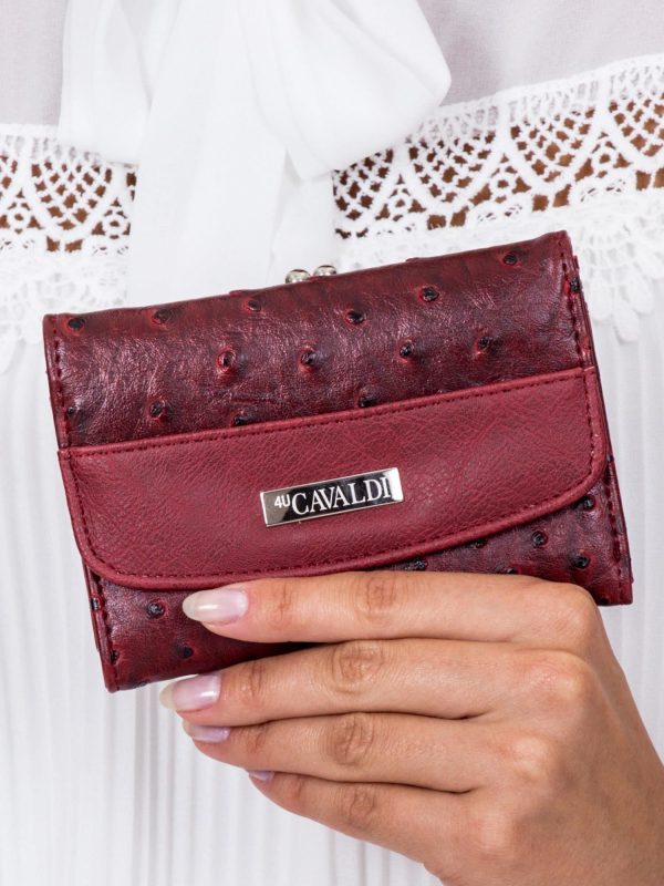 Wholesale Maroon Women's Wallet in Embossed Patterns