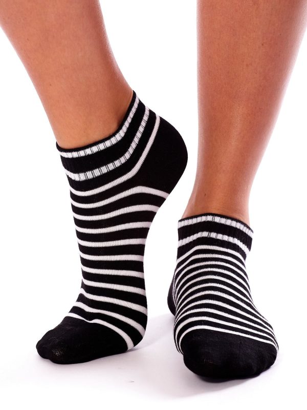 Wholesale Black Striped Short Socks