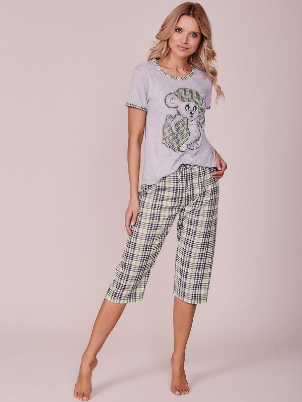 Wholesale Grey Green Checkered Pyjamas