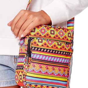 Wholesale Fabric Messenger Messenger with Colorful Geometric Patterns