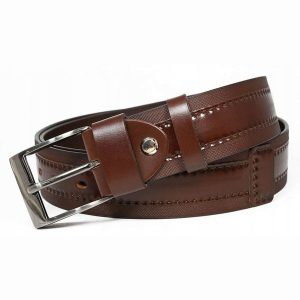 Wholesale Men's Brown Leather Strap with Decorative Stitching