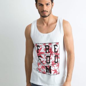 Wholesale Men's tank top with white print