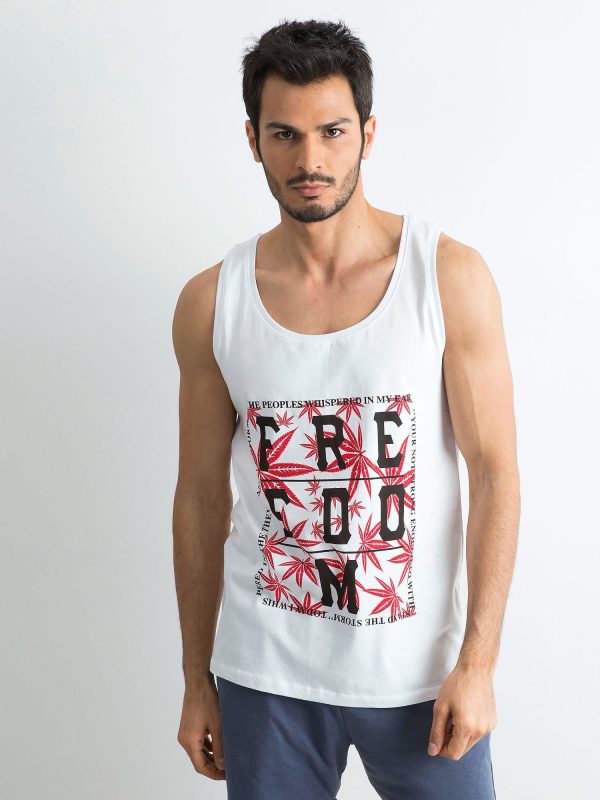 Wholesale Men's tank top with white print