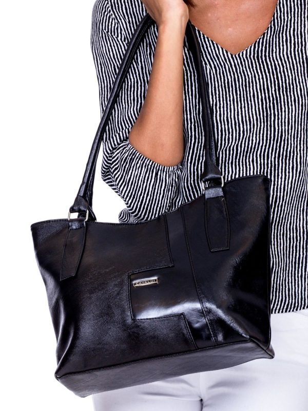 Wholesale Black Eco Leather Shoulder Bag