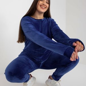 Wholesale Jeanne Cobalt Velour Plus Size Viscose Set