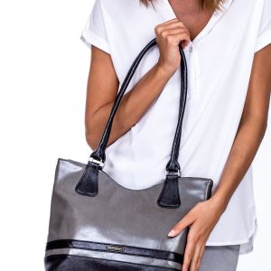 Wholesale Black and grey bag with horizontal strap