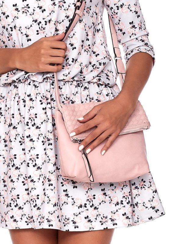 Wholesale Pink Pink Foldable Messenger Bag - Braided Bag