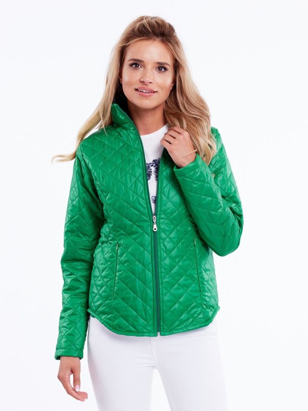 Wholesale Green Quilted Transition Jacket