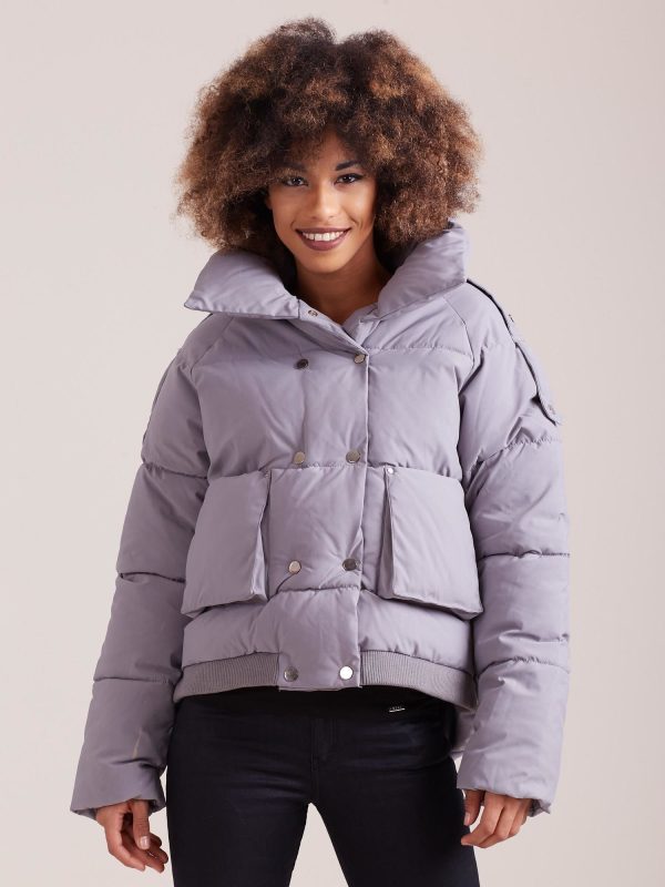 Wholesale Grey Short Down Jacket