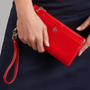 Wholesale Red Horizontal Ladies Wallet With Handle