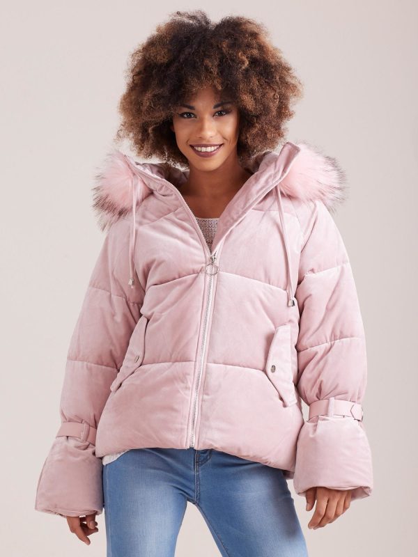 Wholesale Pink Velvet Down Jacket