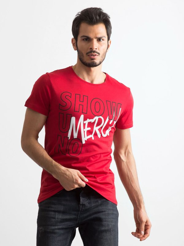 Wholesale Burgundy T-shirt for men with inscriptions