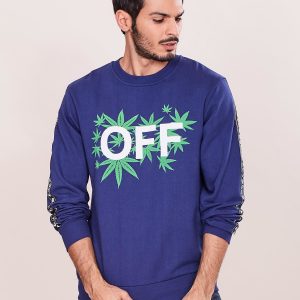 Wholesale Blue sweatshirt for men with print