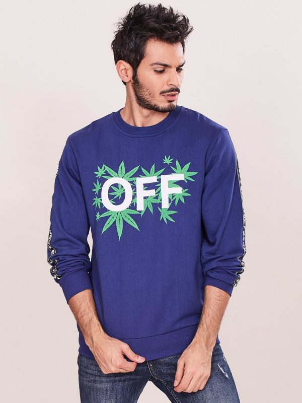 Wholesale Blue sweatshirt for men with print