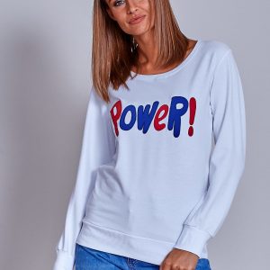 Wholesale White lightweight sweatshirt with power