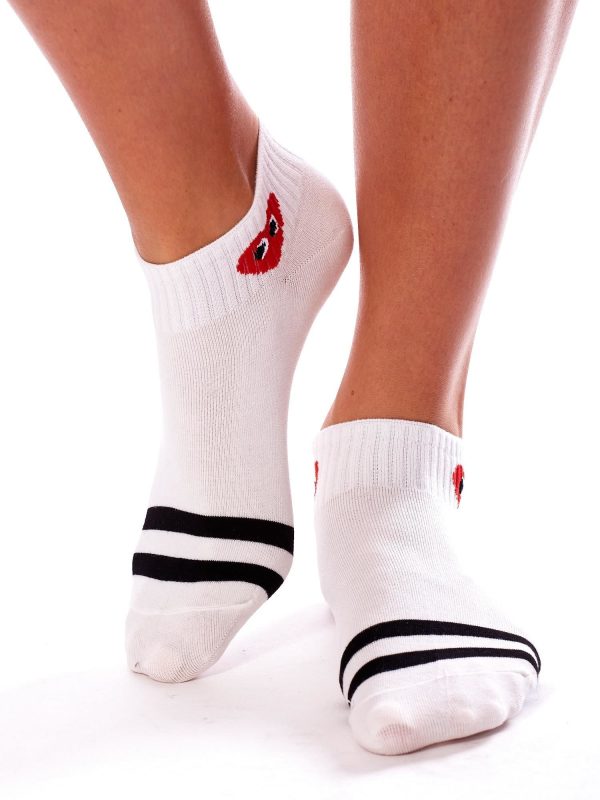 Wholesale White socks with hearts