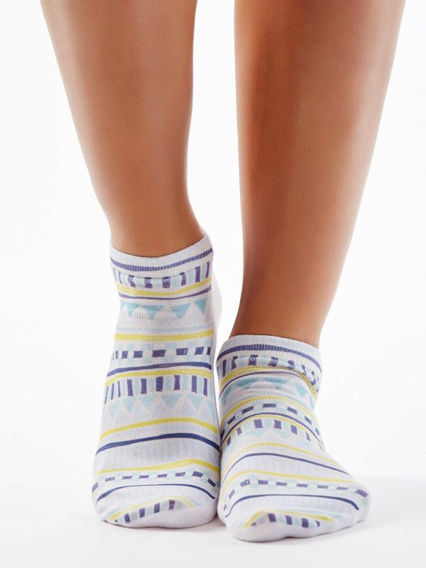 Wholesale White and blue feet with Aztec print