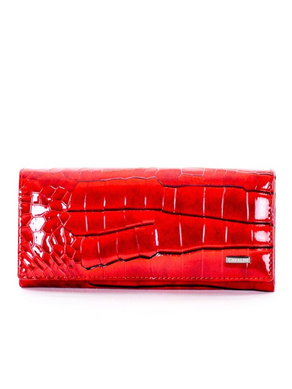 Wholesale Red lacquered wallet with animal motif