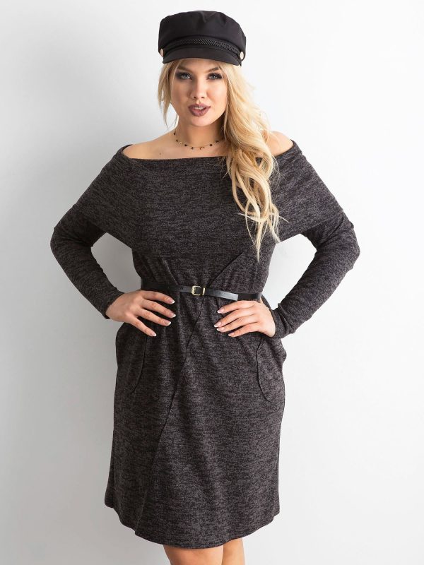 Wholesale Dark Grey Plus Size Dress